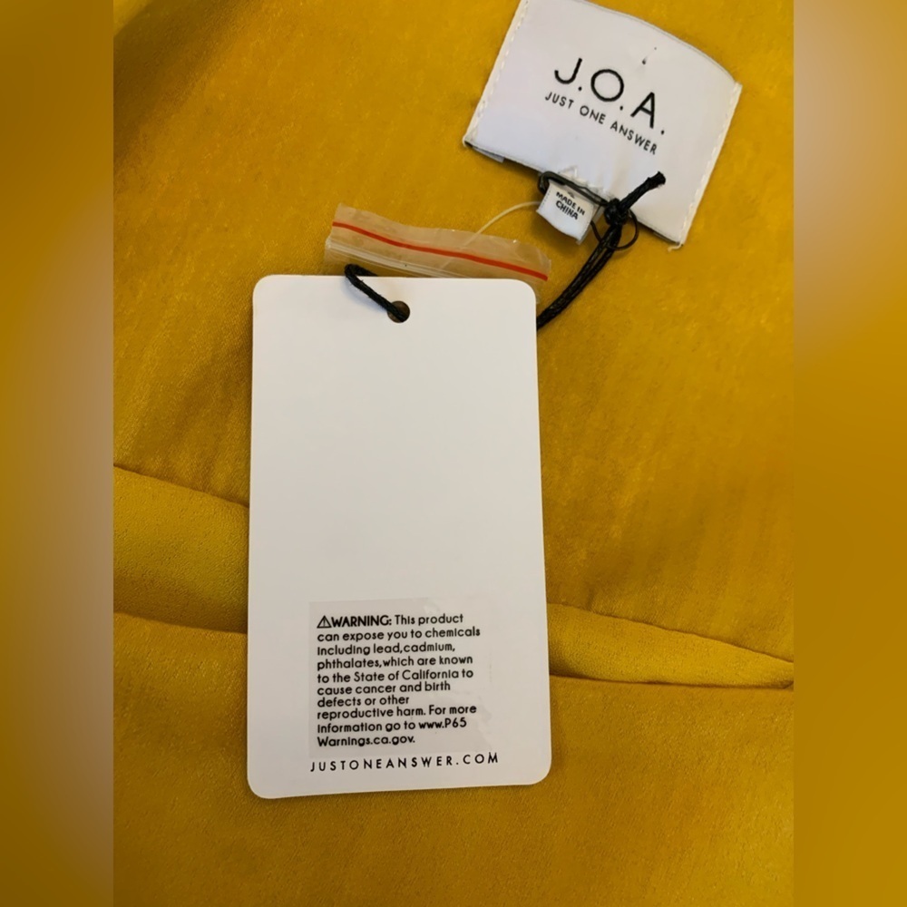 J.O.A. Mustard yellow Slip Midi Dress Spaghetti Strap faux wrap size small - Picture 9 of 10